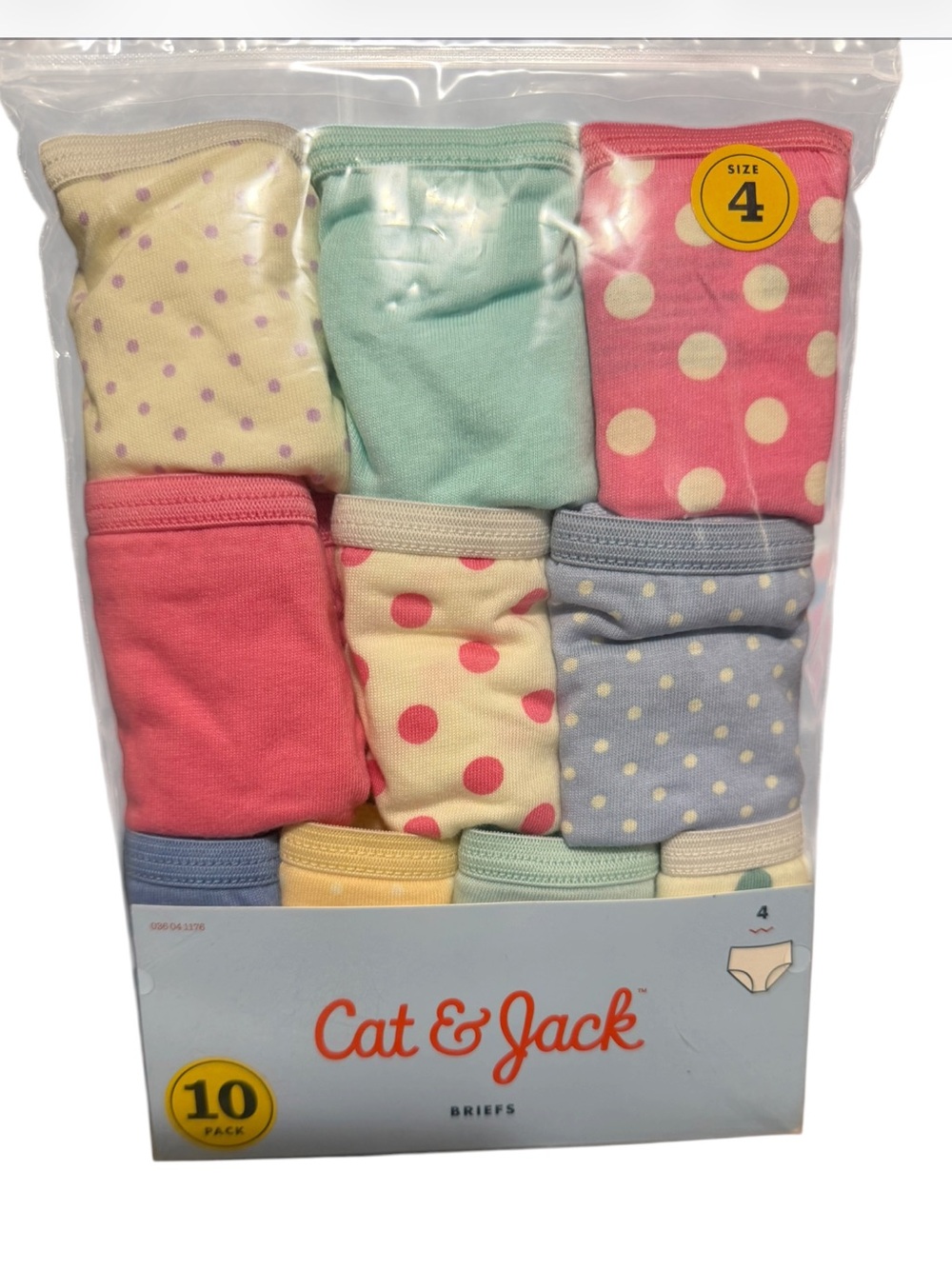 Cat & Jack Girls Brief Underwear Package of 10 Size 4 NWT